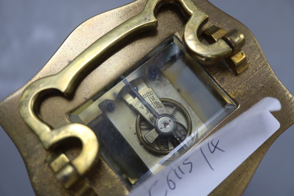 A brass carriage clock